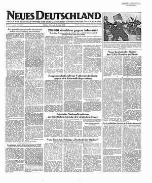 Neues Deutschland Online-Archiv vom 11.06.1952