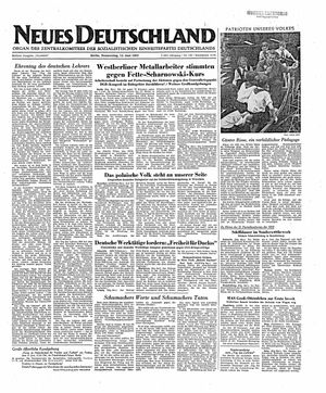 Neues Deutschland Online-Archiv vom 12.06.1952