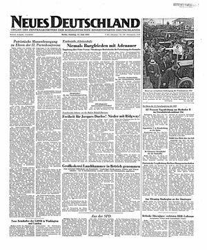 Neues Deutschland Online-Archiv vom 15.06.1952