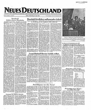 Neues Deutschland Online-Archiv vom 19.06.1952