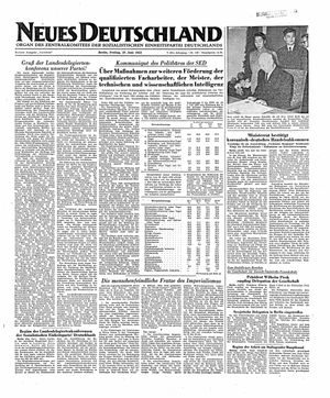Neues Deutschland Online-Archiv vom 27.06.1952