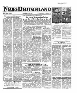 Neues Deutschland Online-Archiv vom 04.07.1952