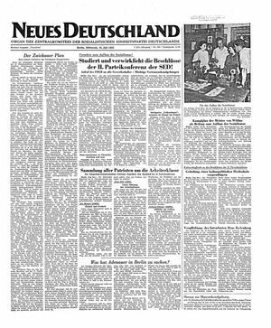 Neues Deutschland Online-Archiv vom 16.07.1952