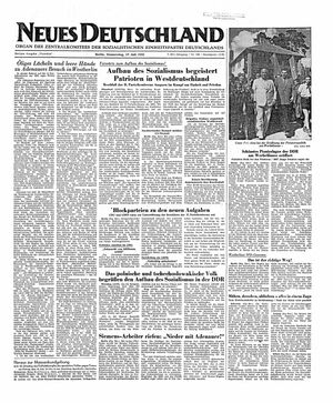 Neues Deutschland Online-Archiv vom 17.07.1952