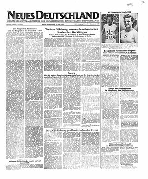Neues Deutschland Online-Archiv vom 24.07.1952