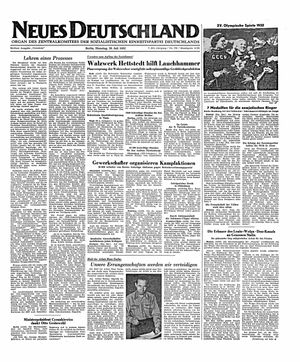 Neues Deutschland Online-Archiv vom 29.07.1952