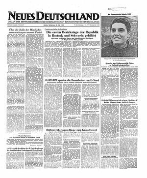Neues Deutschland Online-Archiv vom 30.07.1952