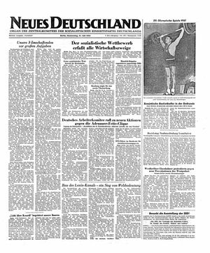 Neues Deutschland Online-Archiv vom 31.07.1952