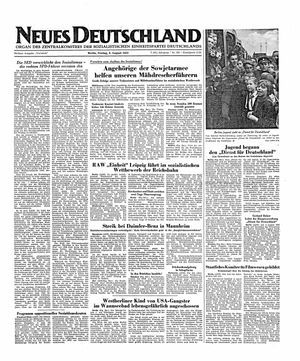 Neues Deutschland Online-Archiv vom 08.08.1952