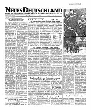 Neues Deutschland Online-Archiv vom 14.08.1952