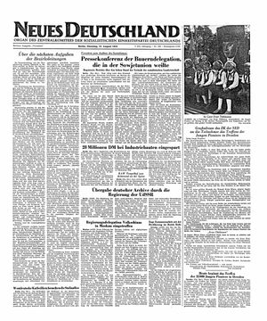 Neues Deutschland Online-Archiv vom 19.08.1952