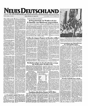 Neues Deutschland Online-Archiv vom 20.08.1952