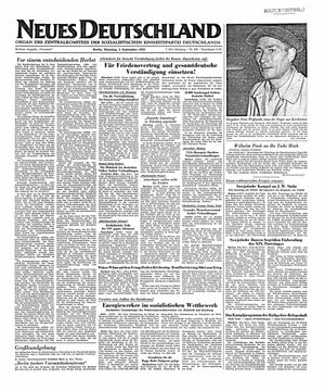 Neues Deutschland Online-Archiv vom 02.09.1952
