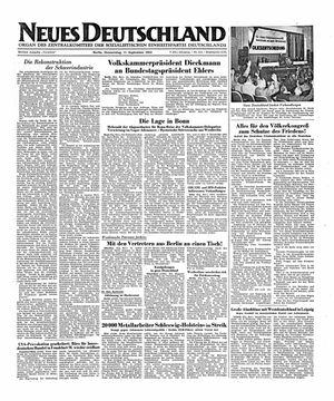 Neues Deutschland Online-Archiv vom 11.09.1952