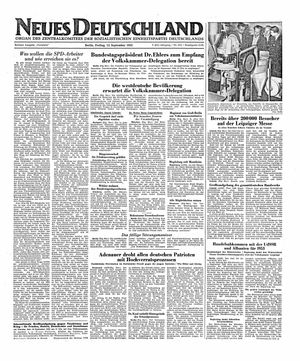 Neues Deutschland Online-Archiv vom 12.09.1952