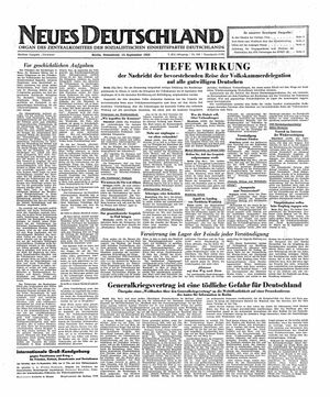 Neues Deutschland Online-Archiv vom 13.09.1952