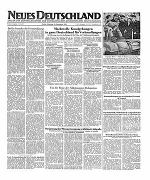 Neues Deutschland Online-Archiv vom 16.09.1952