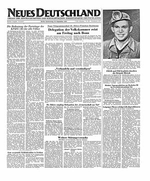 Neues Deutschland Online-Archiv vom 18.09.1952