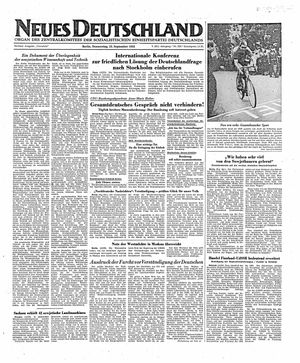 Neues Deutschland Online-Archiv vom 25.09.1952