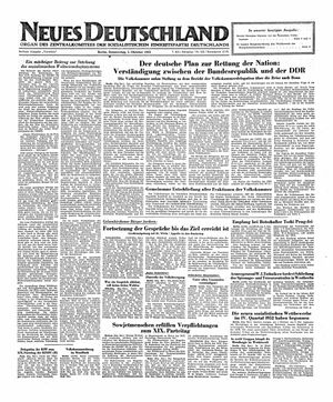 Neues Deutschland Online-Archiv vom 02.10.1952