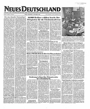 Neues Deutschland Online-Archiv on Nov 1, 1952