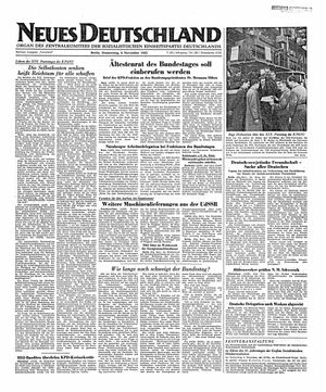 Neues Deutschland Online-Archiv vom 06.11.1952