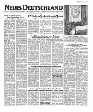 Neues Deutschland Online-Archiv on Nov 8, 1952