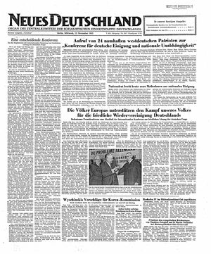 Neues Deutschland Online-Archiv vom 12.11.1952