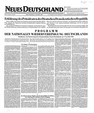 Neues Deutschland Online-Archiv vom 13.11.1952