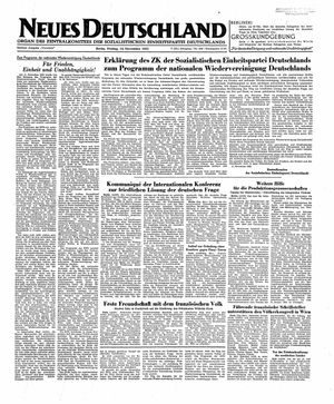 Neues Deutschland Online-Archiv vom 14.11.1952
