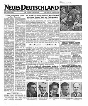 Neues Deutschland Online-Archiv vom 15.11.1952