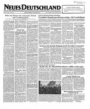 Neues Deutschland Online-Archiv on Nov 22, 1952