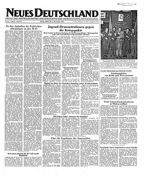 Neues Deutschland Online-Archiv vom 03.12.1952