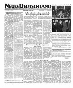 Neues Deutschland Online-Archiv vom 04.01.1953