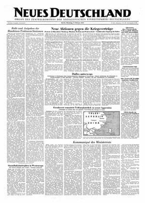 Neues Deutschland Online-Archiv vom 03.02.1953