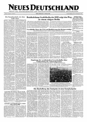 Neues Deutschland Online-Archiv vom 11.02.1953