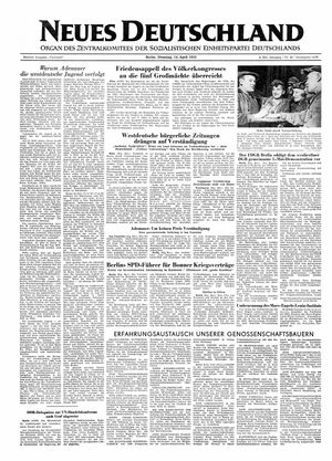 Neues Deutschland Online-Archiv vom 14.04.1953