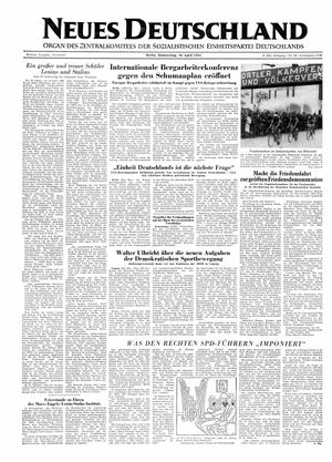 Neues Deutschland Online-Archiv vom 16.04.1953