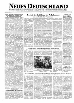 Neues Deutschland Online-Archiv on Apr 19, 1953