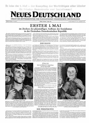 Neues Deutschland Online-Archiv vom 01.05.1953