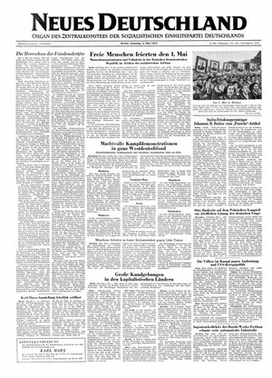Neues Deutschland Online-Archiv vom 03.05.1953