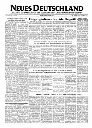 Neues Deutschland Online-Archiv on Jun 10, 1953