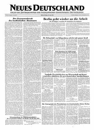 Neues Deutschland Online-Archiv on Jun 19, 1953