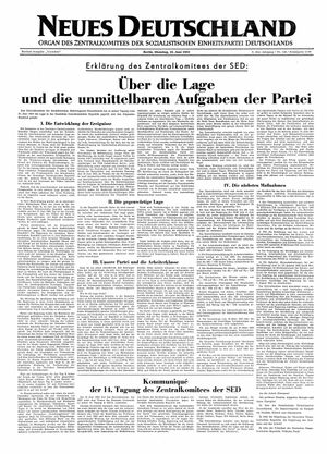 Neues Deutschland Online-Archiv vom 23.06.1953