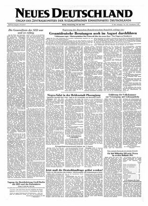 Neues Deutschland Online-Archiv on Jul 30, 1953