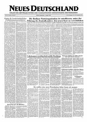 Neues Deutschland Online-Archiv vom 01.08.1953