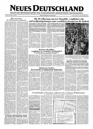 Neues Deutschland Online-Archiv vom 29.08.1953