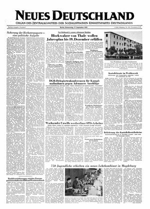 Neues Deutschland Online-Archiv vom 17.09.1953