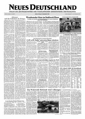 Neues Deutschland Online-Archiv vom 18.09.1953