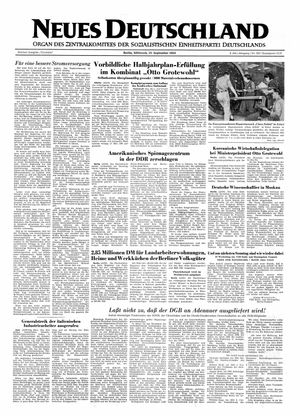 Neues Deutschland Online-Archiv vom 23.09.1953
